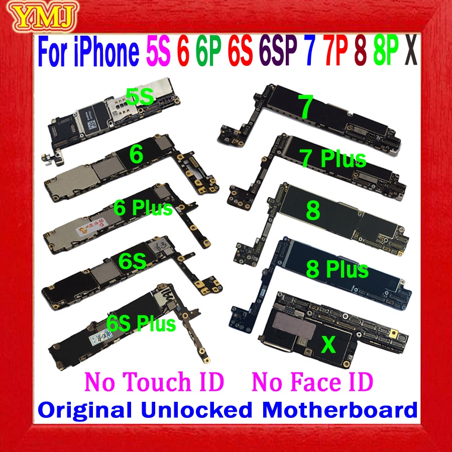 100% Original Free icloud For iphone 5s 6 plus 6s plus 7 plus 8 plus motherboard No Touch ID&No Face