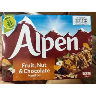 Alpen Protein Bar Fruit , Nut &amp; Chocolate อัลเพน โปรตีน บาร์ ผลไม้ , นัท ผสม ช็อกโกแลต 145g