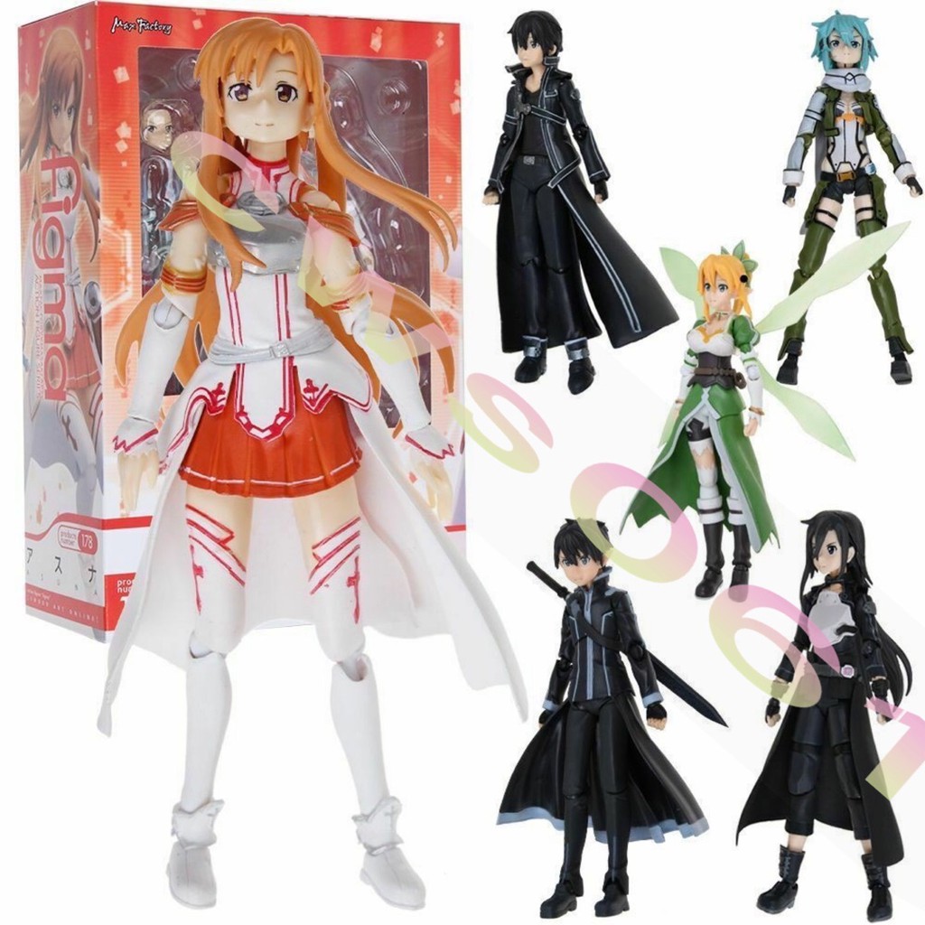Figma Anime Sword Art Online Sinon Asuna Kirito Action Figure Figma Collection ของเล่น