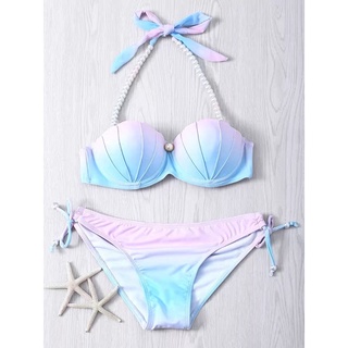 Seashell bikini 👙 🐚 ชุดว่ายน้ำแฟชั่น ชุดบิกินี ทูพีช สีพาสเทล