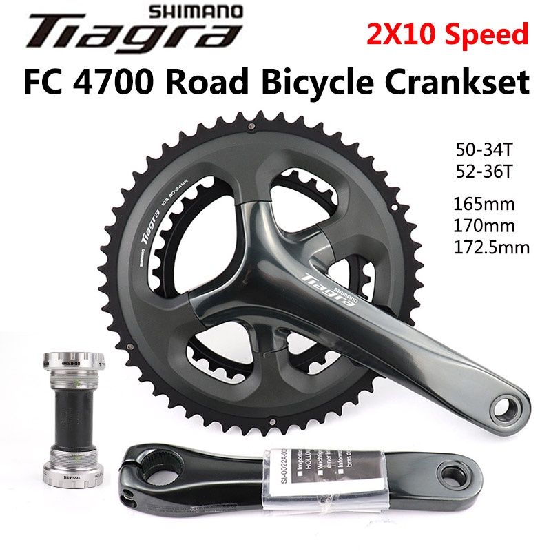 Shimano Tiagra FC 4700 จักรยานเสือหมอบ Crankset 2x10 ความเร็ว 50-34T 36-52T 165 170 172.5 มม.จักรยาน
