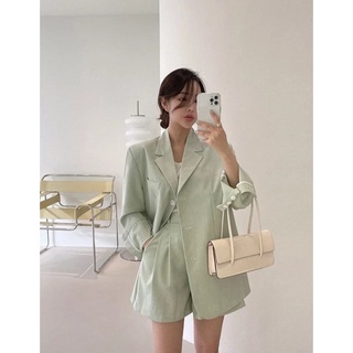 Melon linen blazer set #preorder