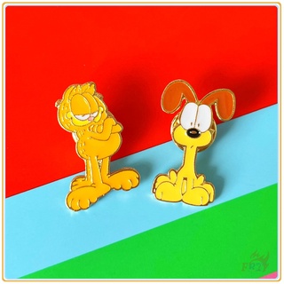 ★ เข็มกลัด Garfield &amp; Odie ★ 1 ชิ้น การ์ตูนแมว สุนัข สร้างสรรค์ Doodle เคลือบ Pins กระเป๋าเป้สะพายหลัง กระดุม เข็มกลัด