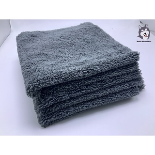 ผ้าไมโครไฟเบอร์ ไร้ขอบสีเทาดำ ขนด้านเดียว Edgeless Microfiber 40*40 ซม. 300 GSM (WP336)