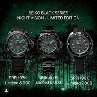 Seiko New Black Series “Night Vision” Limited Edition รุ่น SNE587P SRPH97K SRPH99K