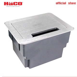 HACO เต้ารับฝังโต๊ะ อะลูมิเนียม 6 ช่อง รุ่น HPU-510AS/P สีเงิน