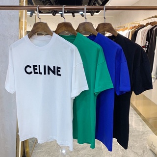 เสื้อยืดแขนสั้นลําลอง คอปก พิมพ์ลายโลโก้ CELN อินเทรนด์แฟชั่น สําหรับผู้ชาย และผู้หญิง