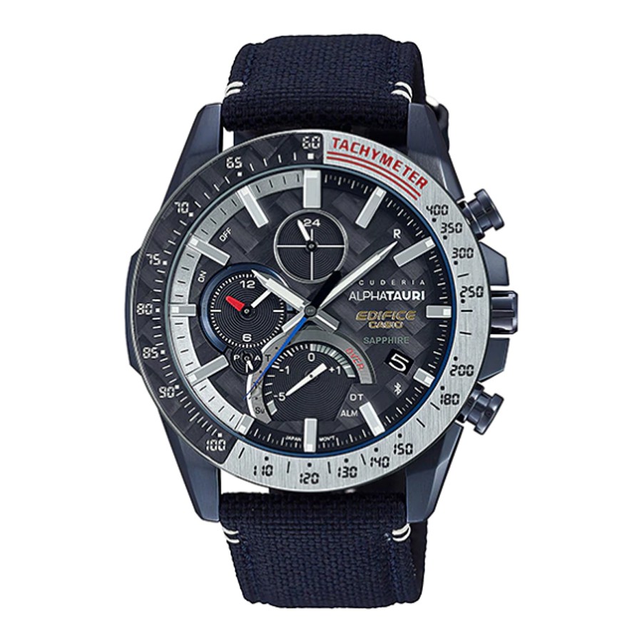 Casio Edifice นาฬิกาข้อมือผู้ชาย สายผ้า รุ่น EQB-1000,EQB-1000AT,EQB-1000AT-1A - สีน้ำเงิน