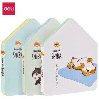 กระดาษโน๊ตมีกาวพร้อมปก ลาย Shiba Deli 66321 (60 แผ่น/ห่อ)
