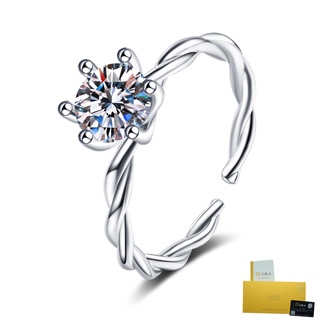 [with Gra Certificate]S925 Silver Vine Ring Elegant Moissanite White Diamond Fine Jewelry Adult Jewelry