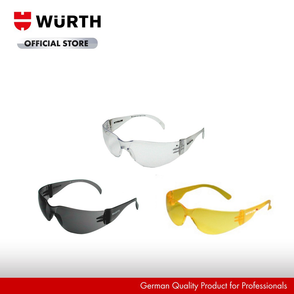 แว่นตาผู้ชาย WURTH แว่นตานิรภัยกันสะเก็ด มาตรฐาน EN166 1 ชิ้น