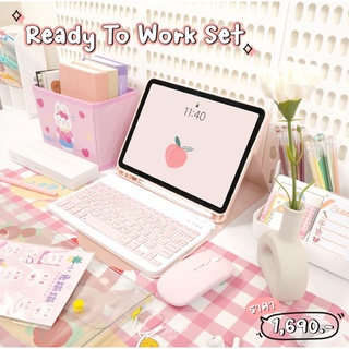 READY TO WORK SET. เซ็ต Ready To Work (Smartcase+คียบอรด+เม้า+model3+เคสปากกาG2+ซอง13+กล่องหมี+แผ่นรองยาว)