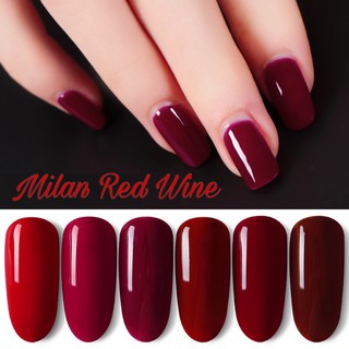 สีทาเล็บเจล Milan สี Red Wine  ขนาด 15 ml สีทาเล็บเจล  ได้รับมาตราฐาน SGS/MSDS  + เก็บปลายทาง