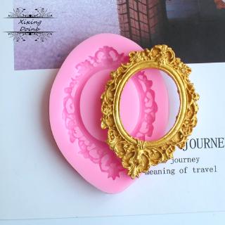 Xixing 1Pcs Mirror/picture frame modelling 3D silicone mold cake decoration tools chocolate fondant molds Fimo Clay Candy Moulds