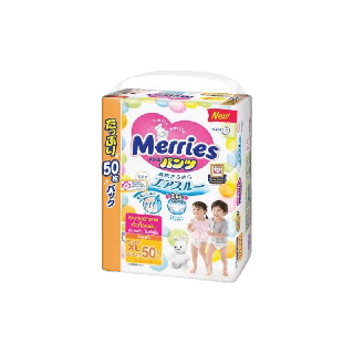 โปรโมชั่น : Merries Diaper Pants Ultra Jumbo 50pcs. Size XL เมอร์รี่ส์ ผ้าอ้อมเด็ก ชนิด กางเกง