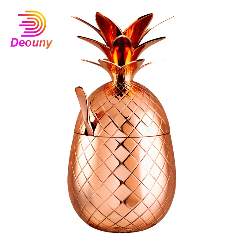 DEOUNY Pineapple Copper Plated Utensils Cocktail Wine Glass Mixer Creative Unique Mixing Glass Cockt