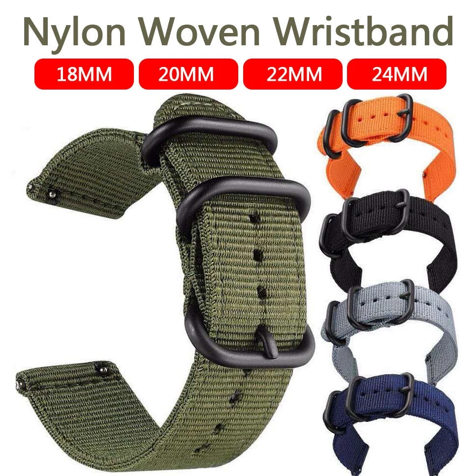 18mm 24mm 22mm 20mm Universal strap Nylon Watchband for Samsung Galaxy Watch 3 46 mm Gear S3 Amazfit GTS Huawei Watch Band