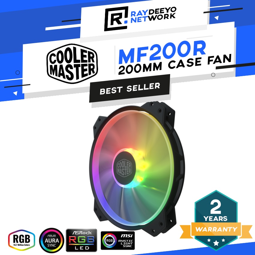 COOLER MASTER MASTERFAN MF200R ARGB Case Fan [800 RPM/Airflow 90 CFM/200mm Fan]