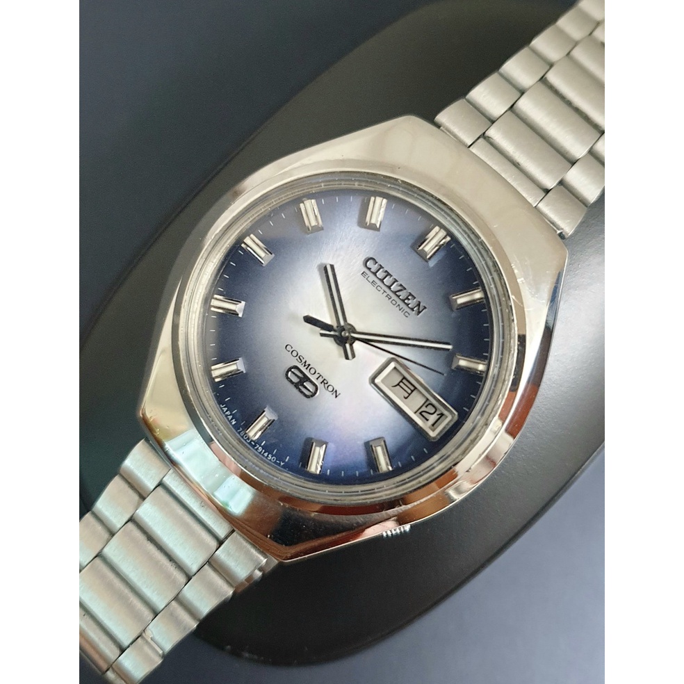 นาฬิกาข้อมือ Citizen Electronic Cosmotron Purple [7803] Kanji Japan VTG JDM Watch