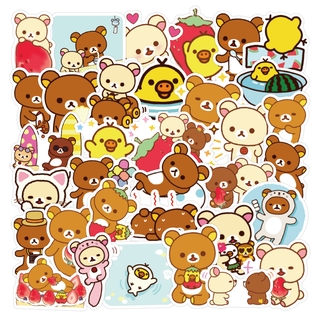 สติ๊กเกอร์ลายการ์ตูนหมี Rilakkuma กันน้ํา 50 ชิ้น