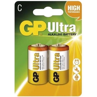 ถ่าน GP ultra alkaline ขนาดC 1.5V 1แพคบรรจุ2ก้อน ของแท้ไฟแรง