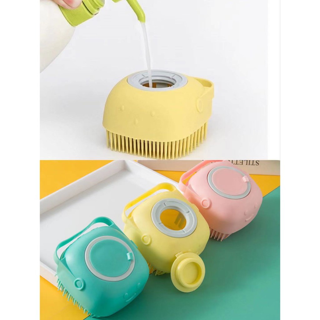 แปรงอาบน้ำซิลิโคนแปรงซิลิโคนแปรงถูหลัง สามารถใส่เจลอาบน้ำ แชมพู…