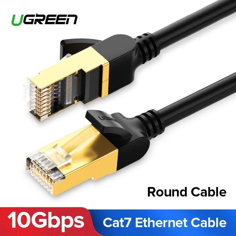 UGREEN (NW107 ,Round) Cat7 Ethernet Cable Lan Network RJ45 Patch Cable Cord Fr PC Laptop 10Gbps