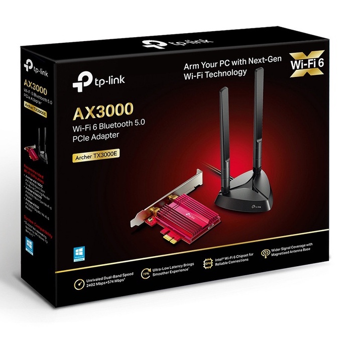 TP-LINK Archer TX3000E ตัวรับสัญญาณแบบ Pci-e รองรับ wifi 6 Bluetooth 5.0 AX3000   ประกันศูนย์ lifeti