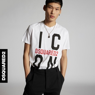 [S-5XL] Dsquared2/d2 Power Spring/Summer เสื้อยืดแขนสั้น พิมพ์ลายไอคอน สีขาว สําหรับผู้ชาย