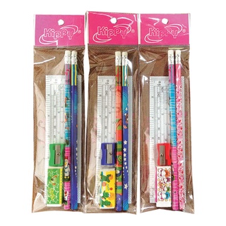 ชุดเครื่องเขียนไม้บรรทัดดินสอ+กบ แพ็ค 12 ชุด101342Stationery Set 12 Sets/Pack