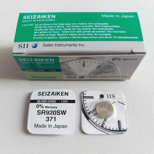 ถ่านนาฬิกา SEIZAIKEN Seiko 371/SR920SW AG6 LR920 1.55V ของแท้ จำหน่ายยกกล่อง ( 1กล่อง จะมี 10 เม็ด)
