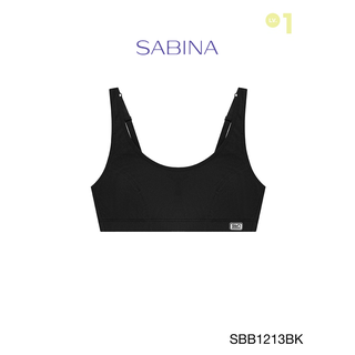 Sabina เสื้อชั้นใน Invisible Wire (ไม่มีโครง) รุ่น Sbn Sport รหัส SBB1213BK สีดำ