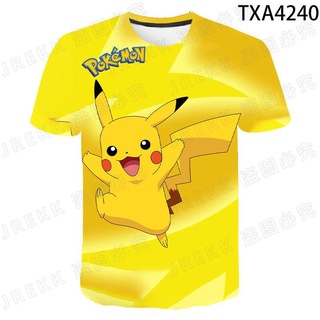 2021 new Pokemon Pikachu  Anime kids Graphics Short-sleeved T-shirt 3D Printed Large Size Wild Casual t Shirt Summer Fashion top tees