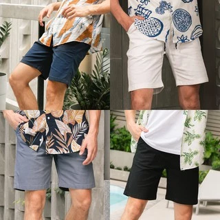 กางเกงขาสั้น ผ้าลินิน ขาสั้นผ้ายืด ขาสั้นผู้ชาย by Portrait.bkk