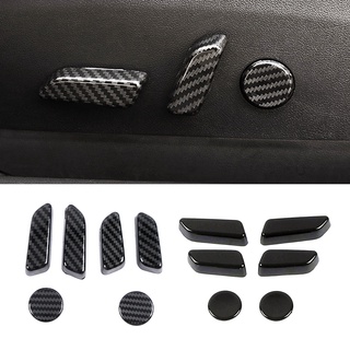 Tesla อุปกรณ์เสริมFor Tesla Model 3 Model Y Carbon Fiber Color Seat Adjust Switch Button Trim Cover Black ABS Car Interi