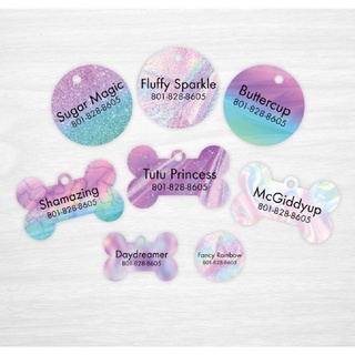 *พร้อมส่ง* ALL PURPLE COLLECTION ป้ายชื่อสแตนเลสกันน้องหมาน้องแมวหาย ใส่ชื่อได้พร้อมเบอร์โทร CUTE ดูดี ไม่ซ้ำใคร