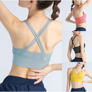 ✨รุ่นใหม่✨(YOGA-615) Sport Bra Lulu สายเดียวเว้าหลังทรงสวย🤩 เสื้อบราโยคะ สปอร์บราฟิตเนส ออกกำลังกาย ✅มีฟองน้ำ ใส่สบาย