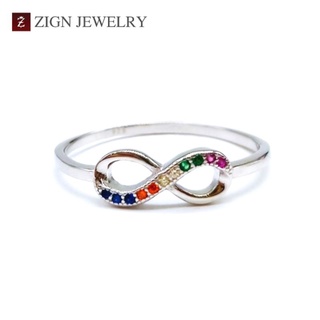 Zign Jewelry แหวนเงินแท้ 925 รุ่นRS0008 อินฟินิตี้พลอยสี