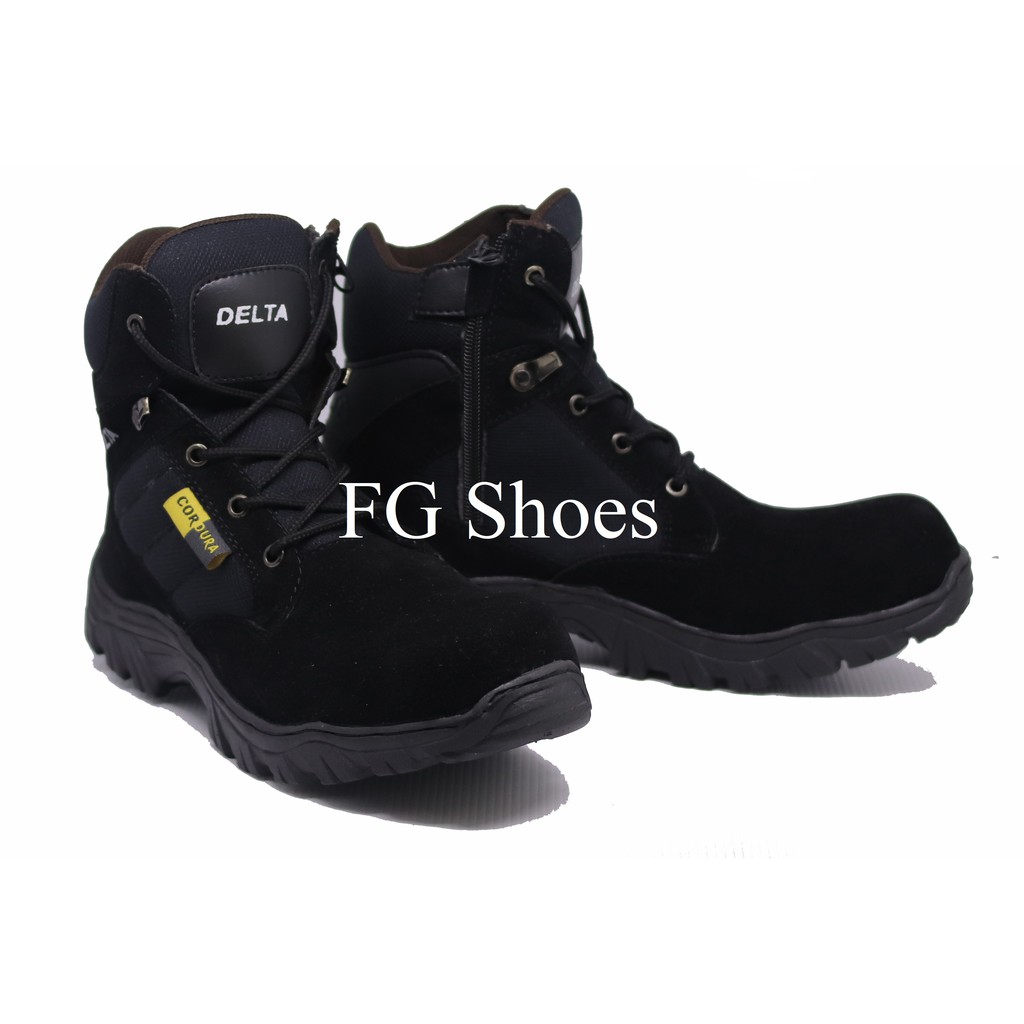รองเท้า Delta Desert Shoes 6 inc Black - Cream - Delta Suede Cordura Army Tactical Low Shoes