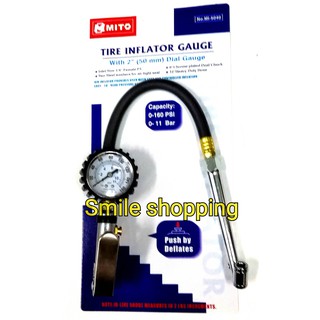 MITO หัวเติมลม+เกจ์วัดลม MITO tire inflator gauge Mi5040