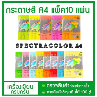 กระดาษสี  กระดาษหน้าปก รายงาน A4 กระดาษปกรายงาน สเปคตรา (10แผ่น) Spectra Color Paper A4 120g/160g.กระดาษ