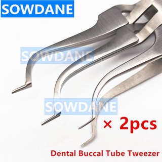 2pcs Dental Orthodontic Posterior Bracket Tube Bonding Tweezer Brace Holder Placer Placing Tool Dentist Tool