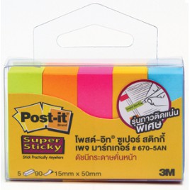 อินเด็กซ์โน้ต [3M] No.670-5AN เพจมาร์กเกอร์ 1.5x5 ซม. 5สี