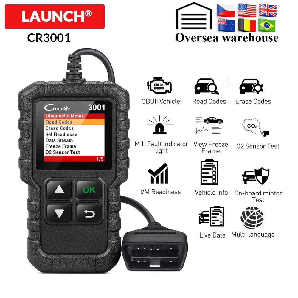 X431 Creader 3001 OBD2 เครื่องสแกนเนอร์รถยนต์ CR3001 เครื่องมือวินิจฉัยรถยนต์ OBDII OBD 2 รหัส Reade
