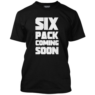 เสื้อยืดครอปเสื้อยืด พิมพ์ลายตลก Free SIX PACK COMING SOON FUNNY PRINTED MENS ของขวัญวันเกิด สําหรับผู้ชายS-5XL