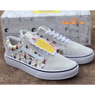 Vans Peanuts รองเท้าผ้าใบผูกเชือกพร้อมกล่อง