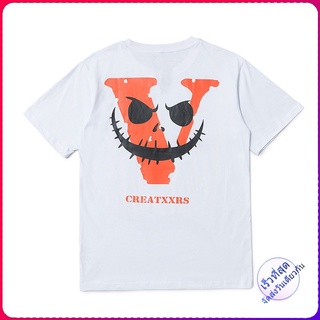 Summer new style European and American fashion brand VLONE grimace big V printing men and women couples short sleeves