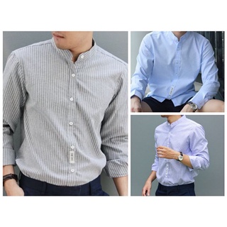 เสื้อเชิ้ตคอจีน   ผ้า Oxford by bonne.chance