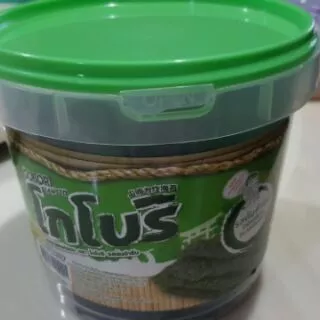 สาหร่าย ทอด อบกรอบ โกโบริ 1 ถัง มีขนาด 50 กรัม และ 100 กรัม สาหร่ายโกโบริ รสออริจินัล และรสต้มยำ