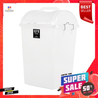 ถังขยะเหลี่ยมฝาสวิง เรืองวา RW9258 40 ลิตร สีใสSQUARE DUSTBIN SWING REANGWA RW9258 40L CLEAR